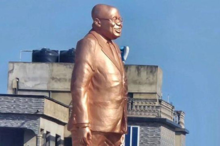 Uproar in Ghana after president unveils his own statue